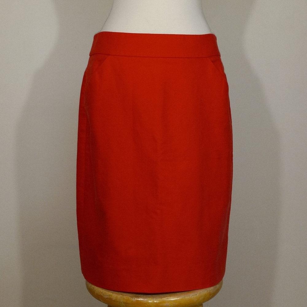 J. Crew Salmon Pink Pencil Skirt Size 6 GUC